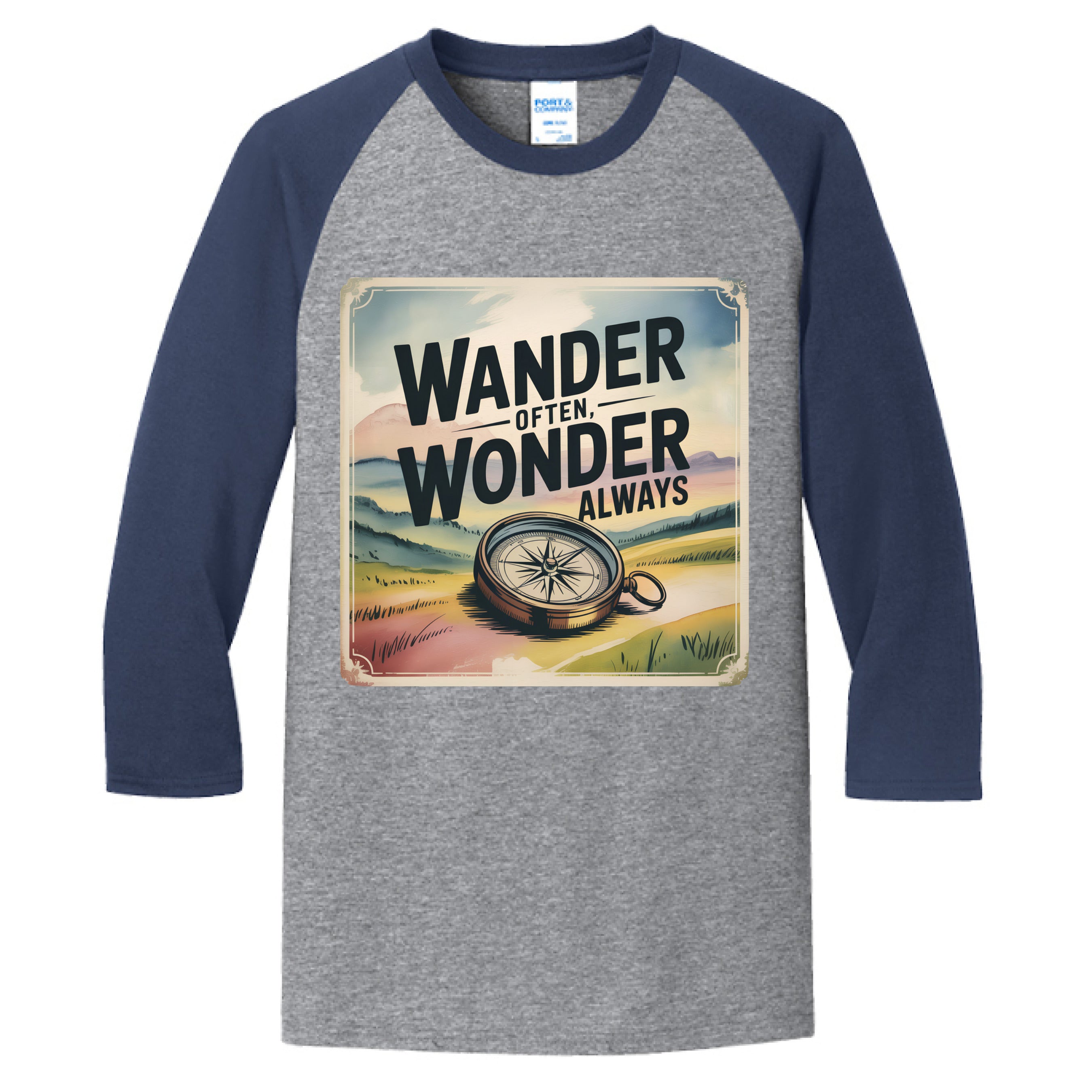 Athletic Heather/ Navy - FRONT
